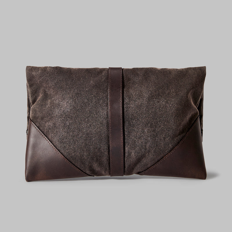 Anslow Brown Waxed Cotton Clutch