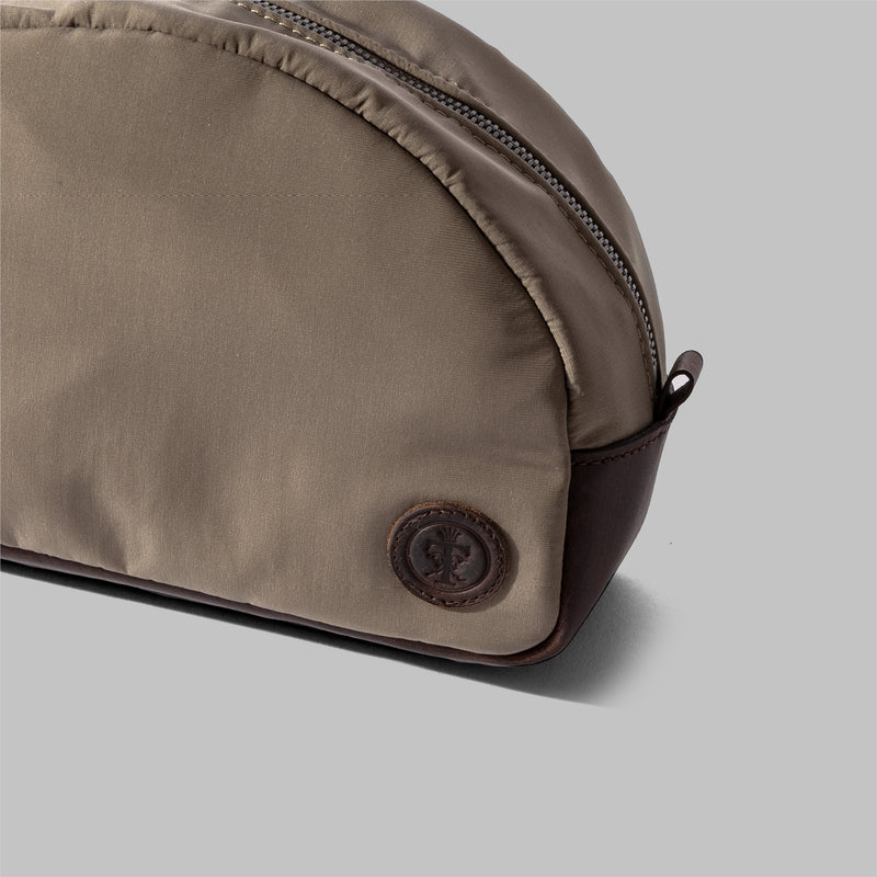 Asterley | Beige Nylon & Leather Wash Bag | Thorndale, UK