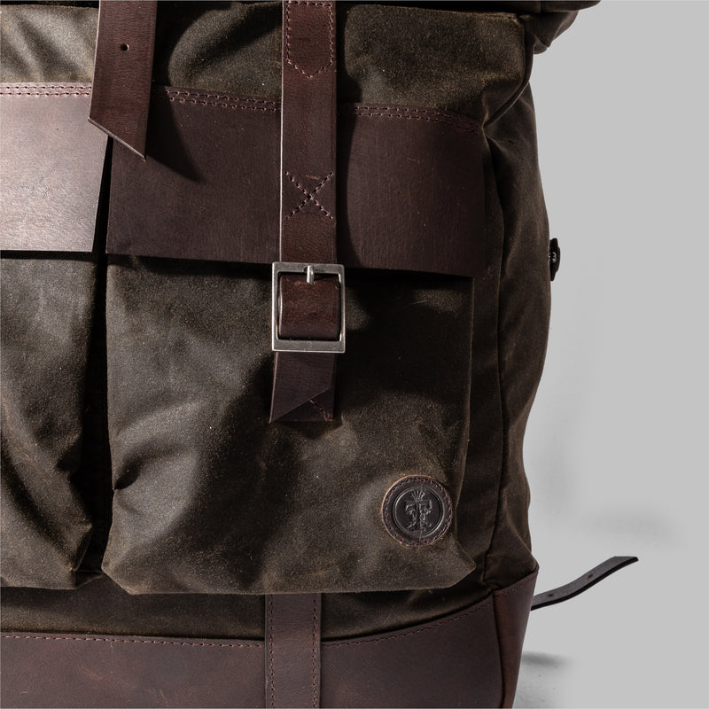 Brocton | Olive Green Waxed Cotton Rucksack | Thorndale, UK