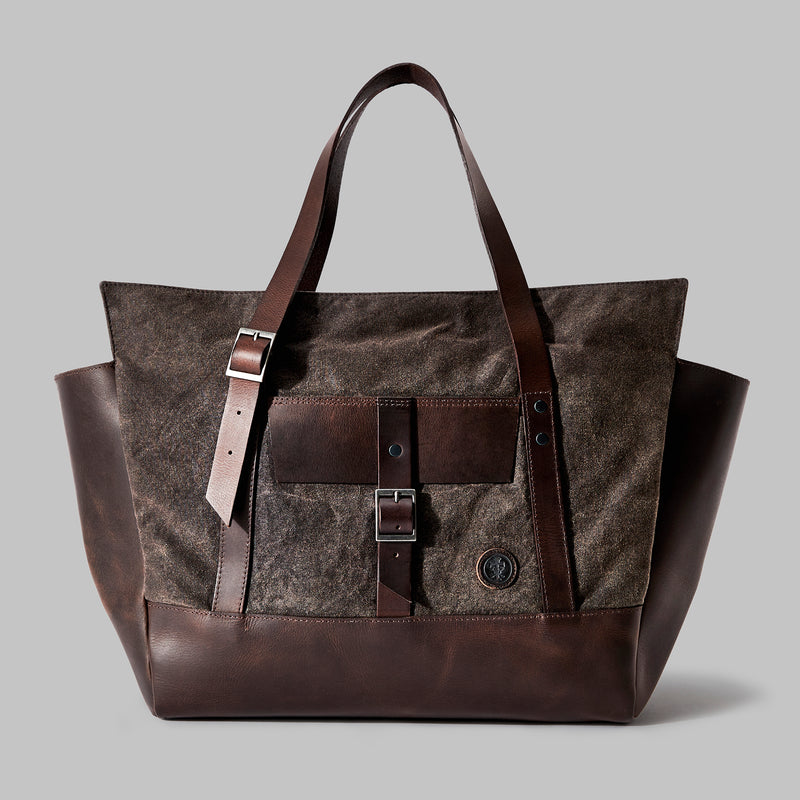 Longton Brown Waxed Cotton Large Tote